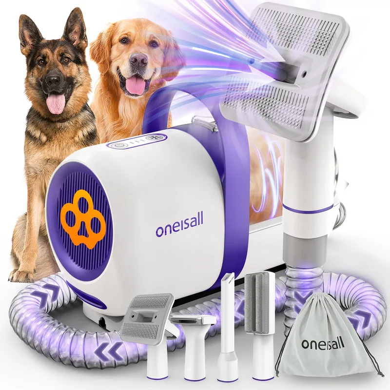 oneisall LM5 dog shedding grooming vacuum brush kit