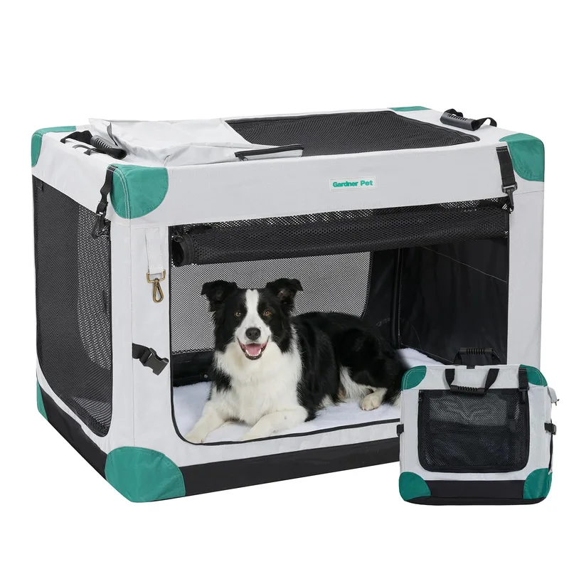 Gardner Pet 36-inch grey soft-sided collapsible dog crate for medium and large dogs