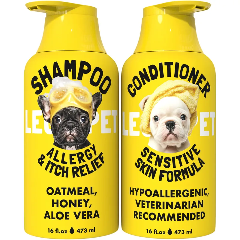 LegitPet oatmeal dog shampoo and conditioner set for sensitive skin